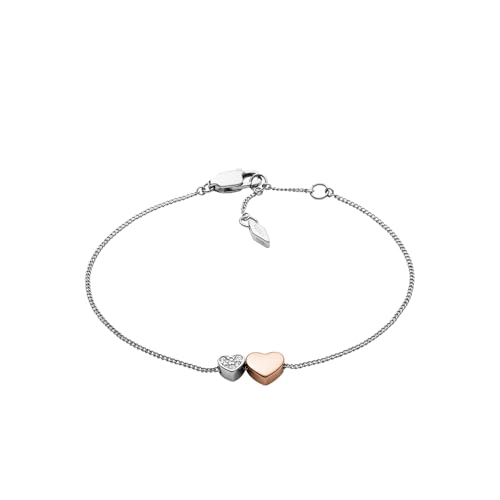Fossil Pulsera de cadena fina en acero inoxidable con cierre de langosta para...