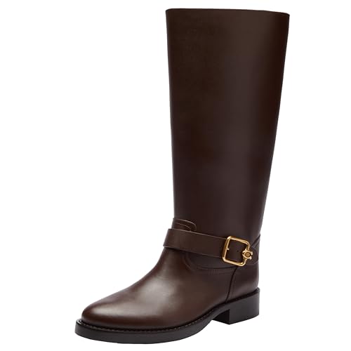Bottes Madeline COACH en veau érable 40 EU pour femme avec tige large