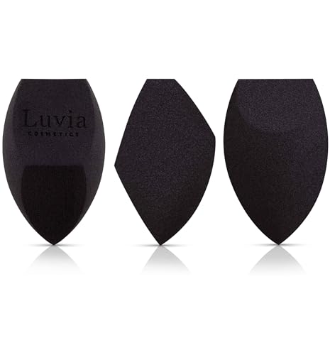 Makeup Sponge Set in Diamond Shape Luvia Cosmetics Makeup Blender Black, 1 count (Pack of 2) - Image 2
