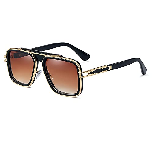 Image of Freckles Mark Trendy Retro Sunglasses for Men Women Stark Vintage Shades 70s Italian Fashion Square Metal Glasses