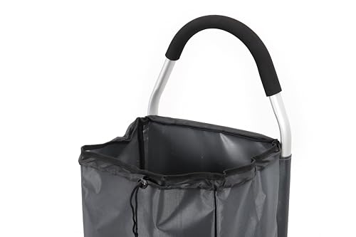 43.5Liter Aluminium Trolley Einkaufstrolley Klappbar, Shopping Trolley, Wasserabweisender Einkaufswagen Faltbar, Einkaufstasche mit 2 Rädern, Einkaufskorb mit Rollen, Groß- Grau – Bild 8