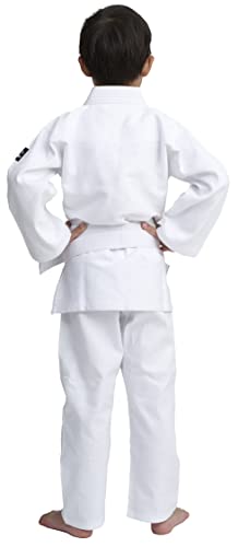 IPPONGEAR Future 2 Einsteiger & Kinder Judoanzug Kampfsport Anzug inkl Gürtel (Ausrüster der deutschen Nationalmannschaft, Gummizug & Schnürbund an der Hose, 335gr/m² Stoffdichte) weiß