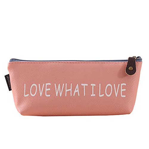 Preisvergleich Produktbild Daliuing Federmäppchen, wasserabweisend, einfache Stifthaltertasche, mit Buchstaben-Druck, Reißverschluss, Schreibwaren, Taschen, Aufbewahrung, Kosmetiktasche 20 * 8 * 3.5cm rose