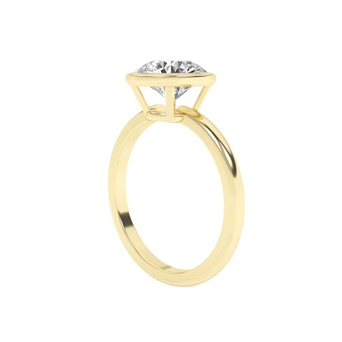 SAVEARTH DIAMONDS 0.50 Carat - 2 Carat Bezel Set Solitaire Engagement Rings For Women, Round Lab Created Moissanite Promise Ring For Her 10K / 14K Solid Gold or 925 Sterling Silver | VVS1 Quality4