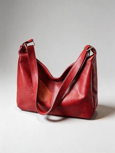 Image of GRPKSSIB PU Leather Shoulder Bags Hobo Crossbody Bag Casual Tote Handbags Women's Crescent Purse with Adjustable Strap