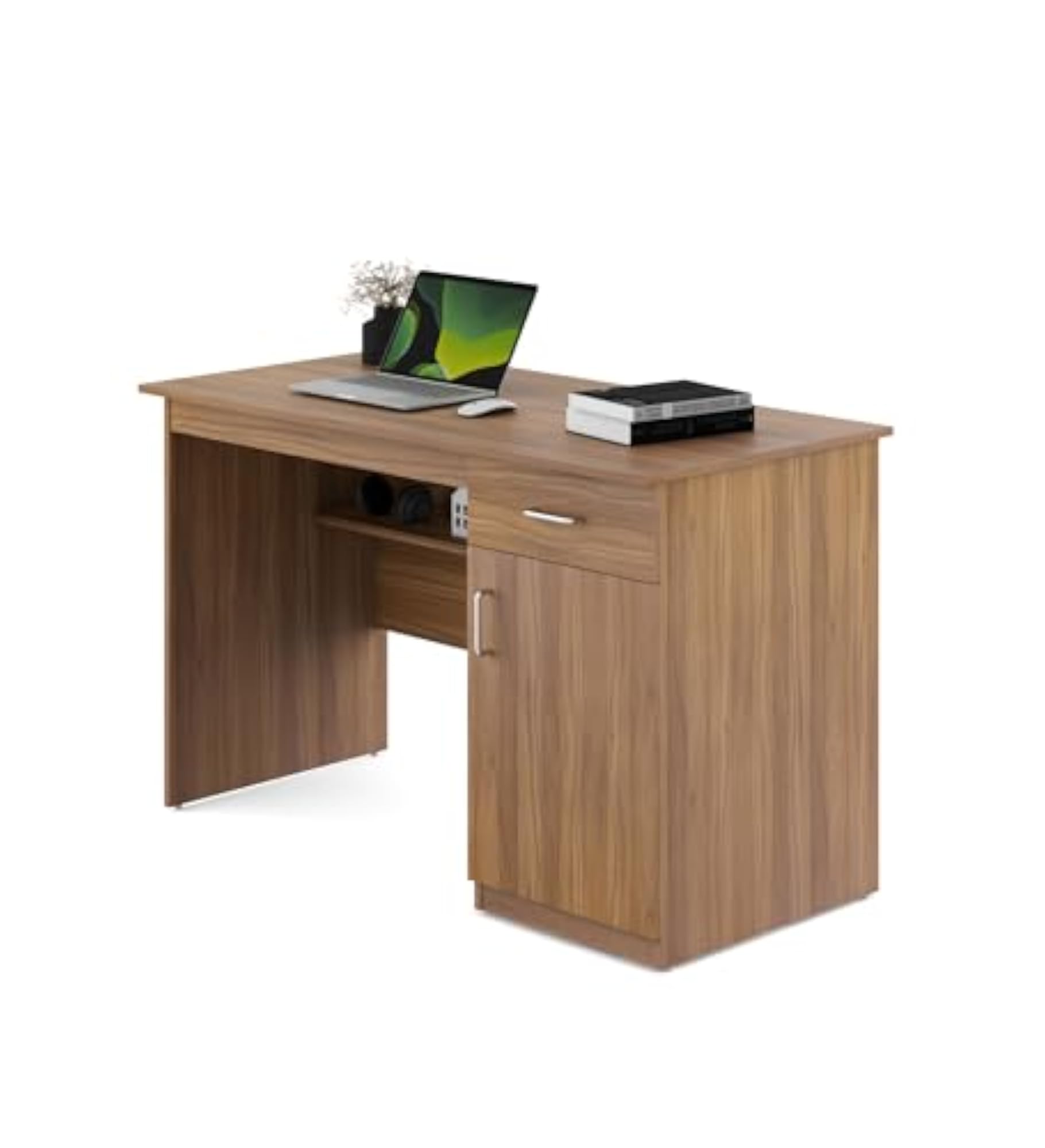 Decora Office Table, Engineered Wood with Teak Finish