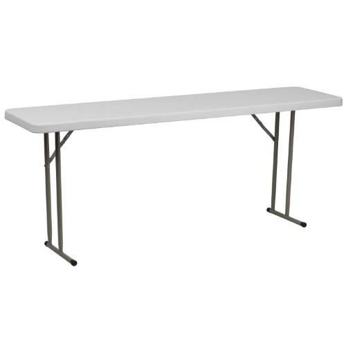Flash Furniture Kathryn 6' Rectangular Plastic Folding Table, Long Plastic Foldable Table for Indoor/Outdoor Events, White by Flash Furniture - Used condition - US$22.95