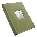 HOOTNEE pu レザー 家族写真集 旅行 家計図鑑 ハガキ postcard フォトスク ブック のためのフォトブック 紙の芯 Olive Green