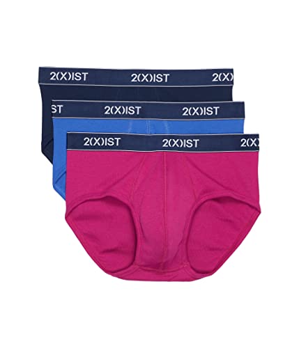 2(X)IST 3-Pack Essential Contour Pouch Brief Dazzling Blue/Varsity Navy/Festival Fuchsia SM
