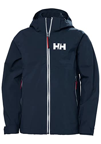 Helly Hansen Júnior Unisex Chaqueta de lluvia Jr Rigging, Azul Marino, 10