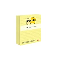 Post-it Notes 76mm x 127mm Canary Yellow Lined