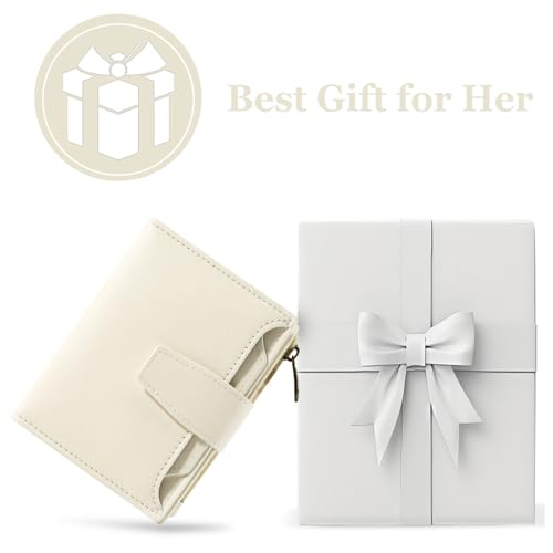 Image of Airkit Small Wallet Women RFID Blocking Soft Leather Bifold Compact Card Holder Wallet for Women with Zipper Coin Pocket 4 ID Window
