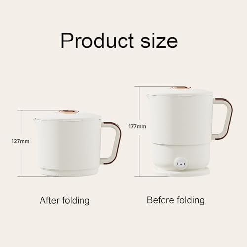 Hervidor eléctrico portátil plegable 800ml acero inox miniatura 7