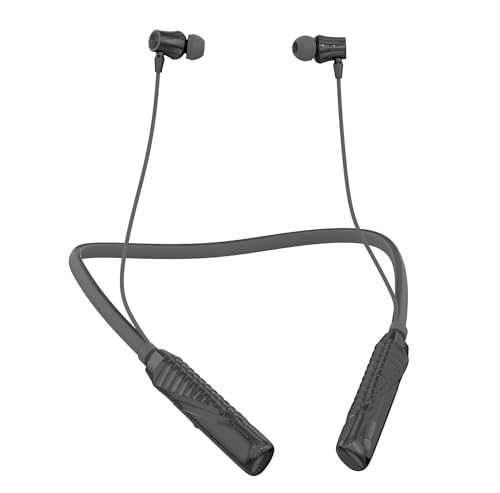 Image of AROMA NB124 Blynk Neckband Bluetooth, Metallic Grey, in the Ear | 100 Hours Playtime, ENC, Voice Changer, Fast Charging