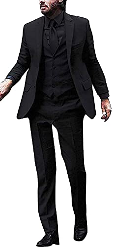 Men's Suit Slim Fit, 3 Piece Suits for Men John Black Suit2