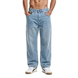 Colucci Baggy Knit Detail Jeans Herren Hose Light Blue 38