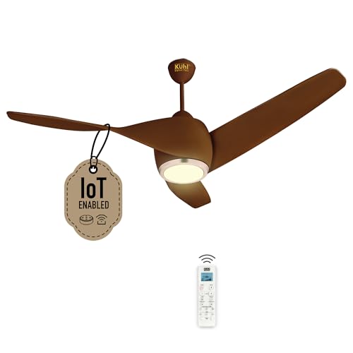 Image of KUHL Twist L31320 mm 65% Power Saving BLDC Ceiling Fan | BEE 5 Star Rated & ISI Marked | High Air Flow |5YearWarranty on Motor By Brand |Free Installation | IoT - Operate via Mobile & Alexa | Brown