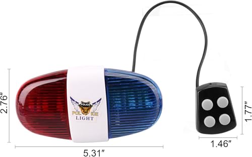 Image of Inditradition 2 In 1 Bicycle Police Headlight & Horn Device | Police Style LED Flash Light & Police Siren Horn (6 LED's + 4 Sounds, Waterproof)