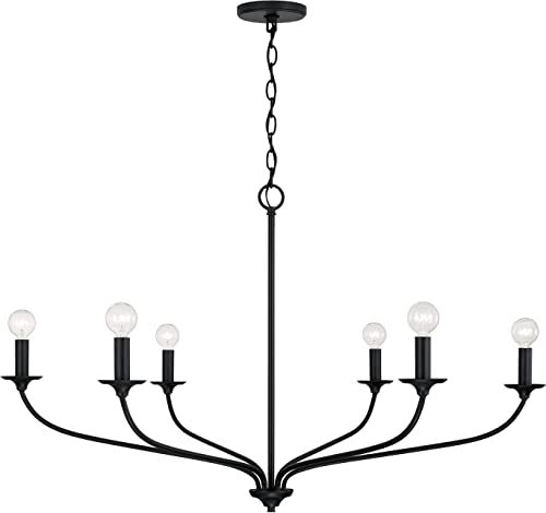 Capital Lighting Dolan 6-Light Matte Black Chandelier 24