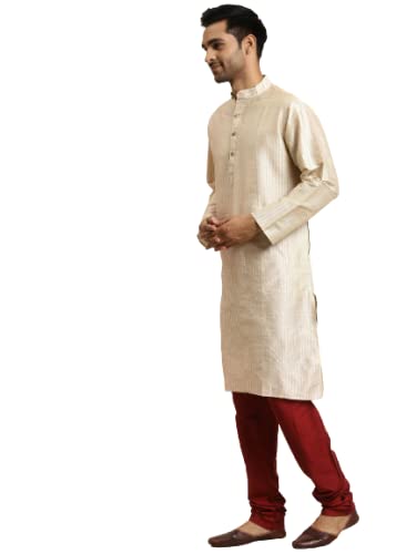 Image of SOJANYA Men's Jacquard Silk Long Kurta - Diwali Celebration Ethnic Wear for Men