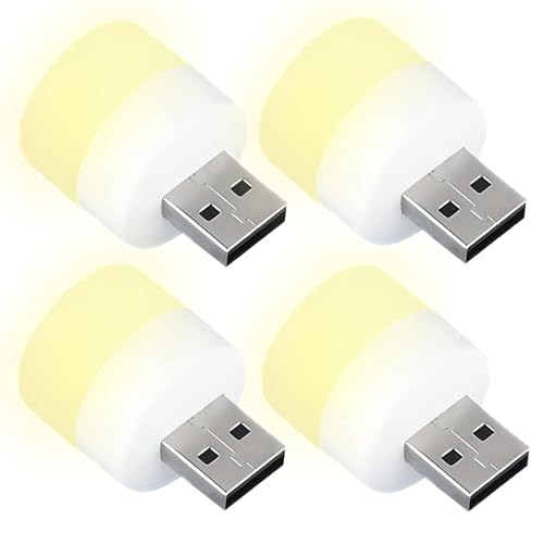 Plastic Usb Lights By Night Plug-In Mini Led Bulb Portable Compact Night Light,Ideal For Bedroom Bathroom Nursery Hallway Kitchen,Car Outdoor(Warm Light)