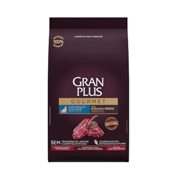 Ração Gran Plus Gourmet Gatos Adultos Castrados Ovelha e Arroz 10,1kg