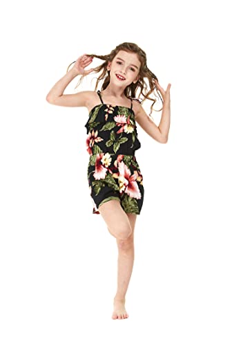 Image of Family Matching Hawaiian Clothes, Black Rafelsia | Lightweight 100% rayon • Family matching outfits • Beach vacations • Luaus • Cruises • Family photos