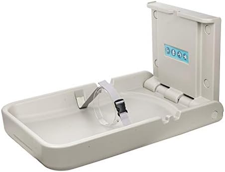 Modundry Baby Changing Diaper Station - Vertical Wall Mounted, Sturdy & Durable- with Safety Straps for Commercial Restrooms(White Granite)