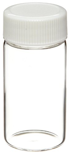 Wheaton 986541 Borosilicate Glass 20mL Liquid Scintillation Vial, with 22-400 White Polypropylene Metal Foil Lined Screw Cap Attached (Case of 500)