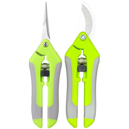 Tijeras de Podar de Jardinería - Juego de 2 Tijeras de Mano para Uso General, de Jardinería para Plantas,Para Uso En Interior Y Cocina Y Exterior Y Y Granja Y Paisajismo Y Patio Y Invernadero