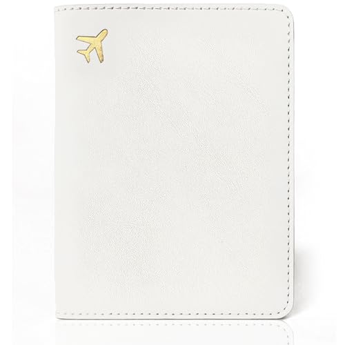 toTravelGear Passport Holder for Travel Essentials RFID Blocking Passport Cover Case for Travel Accessories Travel Wallet for Women Men Cream Minimalist