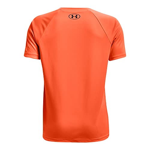 Under Armour Boys Tech Big Logo Short Sleeve T-Shirt , Blaze Orange (826)/Beta , Youth X-Large #TOP4