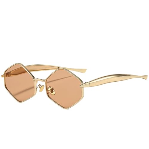 Lunettes de soleil polygonales anti-éblouissement en métal pour la ville