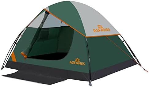ASFANES 2 Person Waterproof Tents for Camping Easy Setup Outdoor Portable Backyard Camping Tents Suitable for Car Camping,Backpacking,Hiking,Picnic or Fishing(Green)