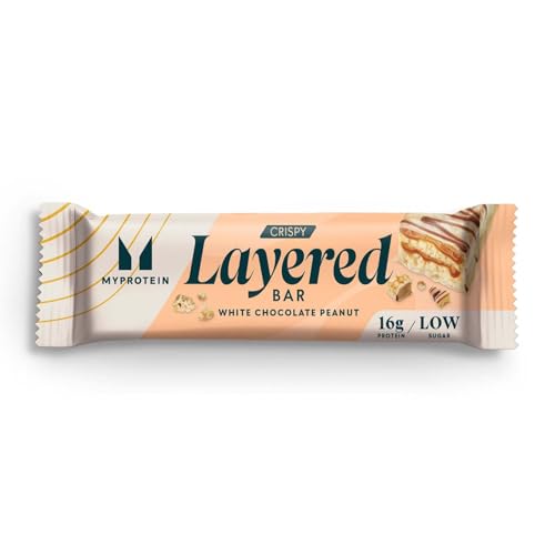Myprotein Crispy Layered Protein Bars 12 x 58g White Chocolate Peanut