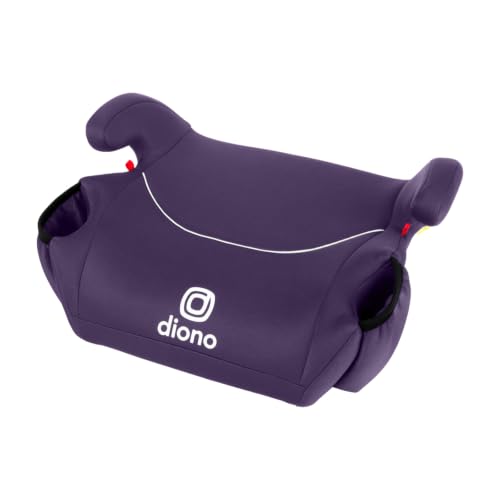 Image of Diono Solana, No Latch, Single Backless Booster Car Seat, Lightweight, Machine Washable Covers, Cup Holders, Purple Wildberry