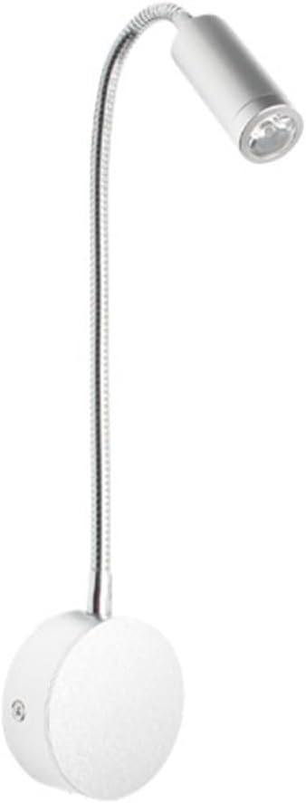 3 W LED Bedside Reading Lamp Hotel Headboard LED Hose Wall Lamp Gooseneck Lamp Without Switch(Sand Silver,Three Color)