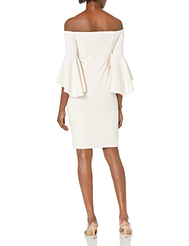 Calvin Klein Women's Off Shoulder Ruffle Sleeve Sheath Dress2