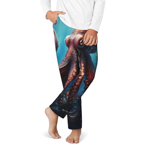 Mens Pajama Pants Soft Pajama Bottom Ocean Animal Octopus Sleep Pant Lounge Pants with Pockets PJ Bottoms3