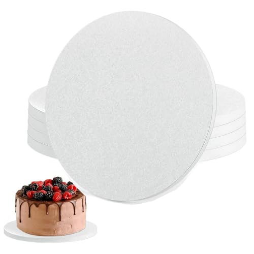 NVIYAM Juego de 5 Soportes para Pasteles, 30 cm Set Soportes para Tartas Cartón, Base para Tartas de Cartón Redondos, Bandejas Redondas, Base Pasteles, Plato Reutilizable, Base Cake Board
