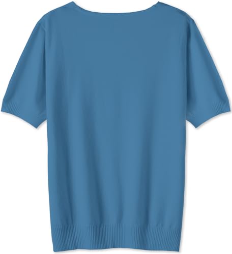 Image of DAIMIDY Women's Short Sleeve Sweater V Neck Summer Knit Tops | Business Casual Tops| Soft,Lightweight,Breathable and Comfortable| Perfect for Shopping,Date,Vacation,Daily Wear Etc.