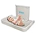 Modundry Fold Down Baby Changing Station Wall Mount Horizontal Baby Change Table with Safety Straps for Commercial Restrooms (2 White Granite)