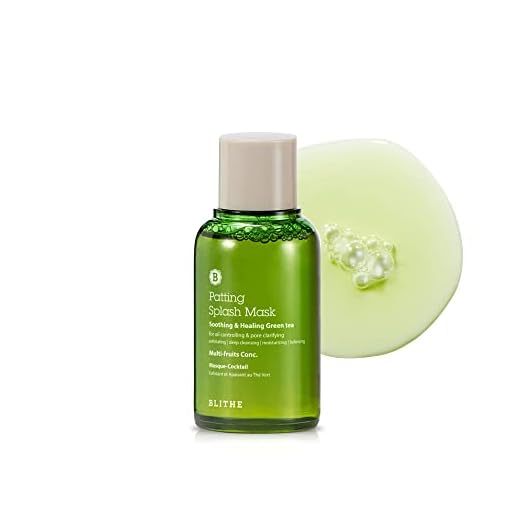 Blithe Patting Splash Mask Soothing & Healing Green Tea Exfoliant - Gentle Face Exfoliator Wash for Oily Skin & Acne, Korean Skin Care Lactic Acid for Oil Controlling & Pore Clarifying 2.3 Fl Oz