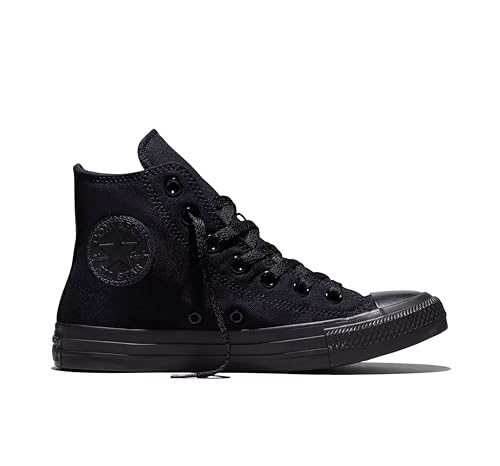 Converse Unisex Chuck Taylor All Star Canvas HI, Black Monochrome, 11