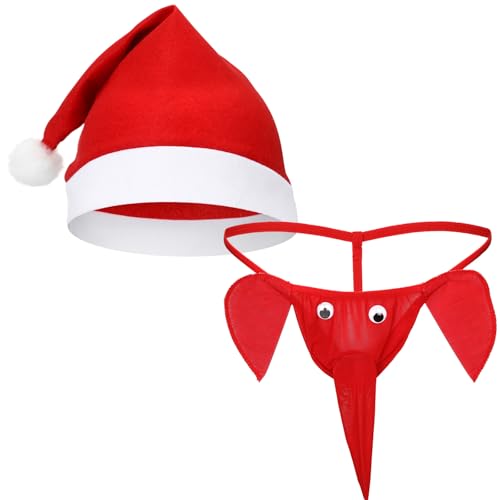 Hestya 2 Stück Weihnachts Bikini für Herren mit Mütze...