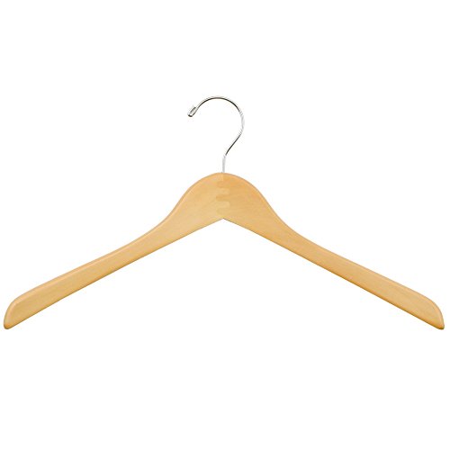 NAHANCO 1117CH Wooden Jacket Hangers, Concave, 17