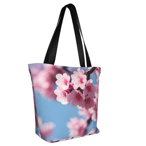 Cherry Blossoms Print Comfortable Shoulder Bag Summer HandbagTravel Beach Work Daily Use Versatile Carry2