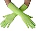 Luwint Elbow Length Sheer Mesh Gloves, 15’’ Long Fashion tulle Dress for Opera Formal Evening Prom Costume UV Protection (Elbow Length, Green)
