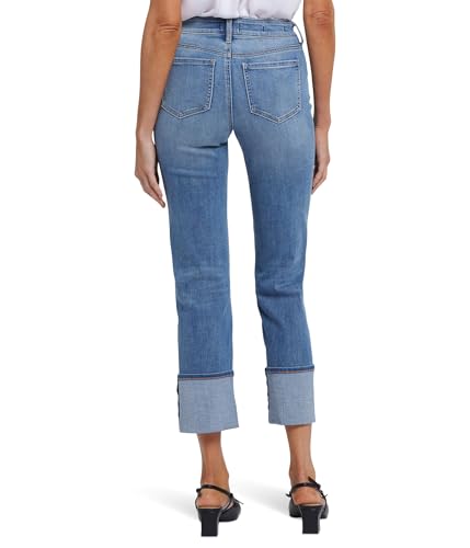 NYDJ Women's Petite Marilyn Straight with Cuff in Barcelona Breeze2
