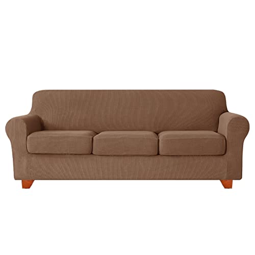 Housse de canapé extensible lavable 3 places antidérapante spandex